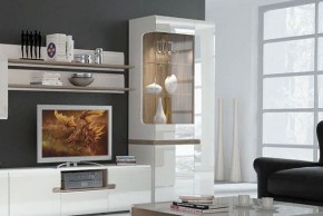 Шкаф с витриной 3D/TYP 01L, LINATE ,цвет белый/сонома трюфель в Тавде - tavda.ok-mebel.com | фото 6