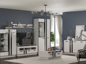 МАГНОЛИЯ Шкаф-стекло высокий (Белый глянец/Белый) в Тавде - tavda.ok-mebel.com | фото 3