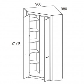 Шкаф угловой 2D, OLIVIA, цвет вудлайн крем/дуб анкона в Тавде - tavda.ok-mebel.com | фото 3