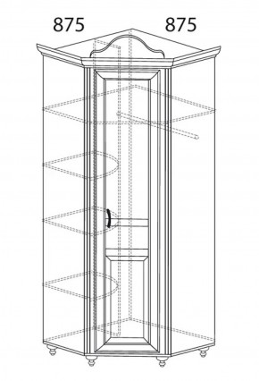 Шкаф угловой №562 "Алиса" (угол 875*875) в Тавде - tavda.ok-mebel.com | фото 2