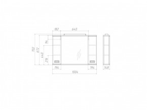 Шкаф-зеркало Cube 100 Эл. Домино (DC5013HZ) в Тавде - tavda.ok-mebel.com | фото 2