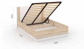 Спальня Аврора Кровать 160 с подъемным механизмом Дуб сонома/Белый в Тавде - tavda.ok-mebel.com | фото 2