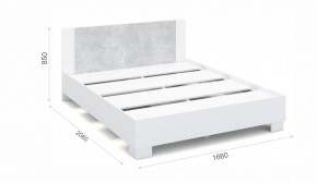 Спальня Аврора Кровать 160 со встроенным основанием под матрас Белый/Ателье светлый в Тавде - tavda.ok-mebel.com | фото