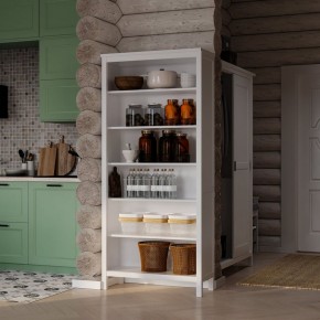 Стеллаж 00 Кантри, массив сосны, цвет белый в Тавде - tavda.ok-mebel.com | фото 4