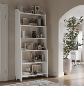 Стеллаж Вествик, массив сосны, цвет белый в Тавде - tavda.ok-mebel.com | фото 3