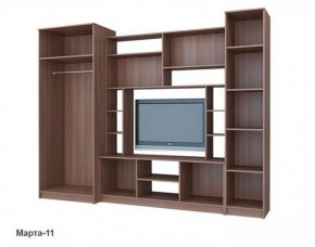 Стенка Марта 11 (Ясень темный/светлый) в Тавде - tavda.ok-mebel.com | фото 3