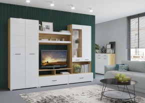 Стенка НЕНСИ 1 (Крафт золотой/Белый глянец) в Тавде - tavda.ok-mebel.com | фото 3