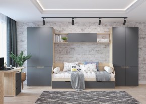 Стол 1200/3 ящика АНТАЛИЯ (Сонома/Графит софт) в Тавде - tavda.ok-mebel.com | фото 2