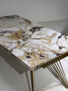 Стол ACERRA NEW 160 GLOSS GRAND JADE SOLID CERAMIC/ каркас цвета шампань, ®DISAUR в Тавде - tavda.ok-mebel.com | фото 5