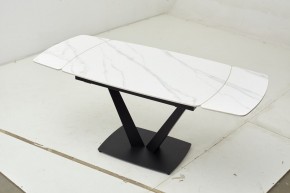 Стол ALATRI 120 MATT WHITE MARBLE SOLID CERAMIC / BLACK, ®DISAUR в Тавде - tavda.ok-mebel.com | фото