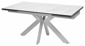 Стол BELLUNO 160 MARBLES KL-99 Белый мрамор матовый, итальянская керамика/ белый каркас, ®DISAUR в Тавде - tavda.ok-mebel.com | фото 2