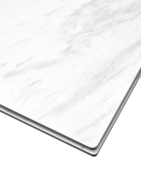 Стол BELLUNO 160 MARBLES KL-99 Белый мрамор матовый, итальянская керамика/ белый каркас, ®DISAUR в Тавде - tavda.ok-mebel.com | фото 4