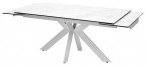 Стол BELLUNO 160 MARBLES KL-99 Белый мрамор матовый, итальянская керамика/ белый каркас, ®DISAUR в Тавде - tavda.ok-mebel.com | фото 5