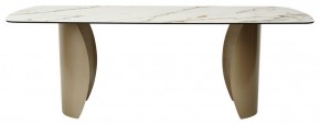 Стол BRONTE 220 KL-188 Контрастный мрамор матовый, итальянская керамика/ Шампань, ®DISAUR в Тавде - tavda.ok-mebel.com | фото 2