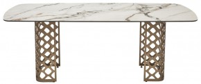 Стол CHIAVARI 220 KL-188 Контрастный мрамор матовый, итальянская керамика / Шампань, ®DISAUR в Тавде - tavda.ok-mebel.com | фото 8