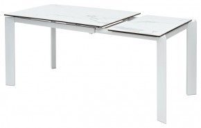 Стол CORNER 120 HIGH GLOSS STATUARIO керамика, стекло/ белый каркас, ®DISAUR в Тавде - tavda.ok-mebel.com | фото 3