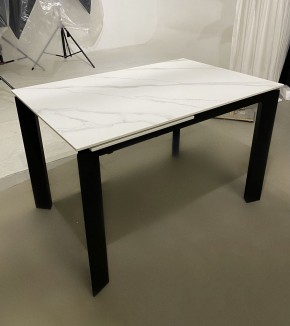 Стол CORNER 120 MATT WHITE MARBLE SOLID CERAMIC / BLACK, ®DISAUR в Тавде - tavda.ok-mebel.com | фото 2