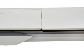 Стол CREMONA 140 HIGH GLOSS STATUARIO Белый мрамор глянцевый, керамика/ белый каркас, ®DISAUR в Тавде - tavda.ok-mebel.com | фото 3