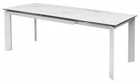 Стол CREMONA 140 HIGH GLOSS STATUARIO Белый мрамор глянцевый, керамика/ белый каркас, ®DISAUR в Тавде - tavda.ok-mebel.com | фото 4