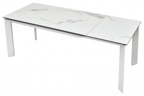 Стол CREMONA 140 HIGH GLOSS STATUARIO Белый мрамор глянцевый, керамика/ белый каркас, ®DISAUR в Тавде - tavda.ok-mebel.com | фото 5