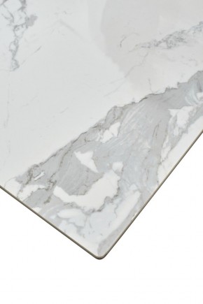 Стол CREMONA 140 HIGH GLOSS STATUARIO Белый мрамор глянцевый, керамика/ белый каркас, ®DISAUR в Тавде - tavda.ok-mebel.com | фото 6