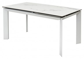 Стол CREMONA 140 HIGH GLOSS STATUARIO Белый мрамор глянцевый, керамика/ белый каркас, ®DISAUR в Тавде - tavda.ok-mebel.com | фото 9