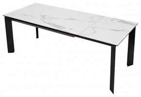 Стол CREMONA 140 HIGH GLOSS STATUARIO Белый мрамор глянцевый, керамика/ черный каркас, ®DISAUR в Тавде - tavda.ok-mebel.com | фото 8