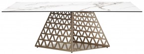 Стол ENNA 220 KL-188 Контрастный мрамор матовый, итальянская керамика/ каркас цвета шампань, ®DISAUR в Тавде - tavda.ok-mebel.com | фото 10