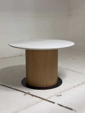 Стол MESA D120 цвет БЕЛЫЙ МРАМОР M326 / Каркас OAK, ®DISAUR в Тавде - tavda.ok-mebel.com | фото 3
