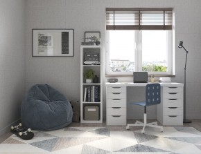 Стол письменный Ингар белый, 140x75, с двумя тумбами в Тавде - tavda.ok-mebel.com | фото 2