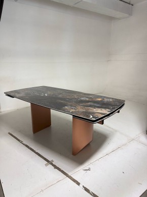 Стол ПУАНТО 200 TITANIUM LAWA NERO, керамика / МЕДЬ каркас М-City в Тавде - tavda.ok-mebel.com | фото 4