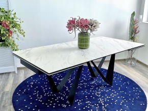 Стол RIETI 200 KL-99 Белый мрамор матовый, итальянская керамика / черный каркас, ®DISAUR в Тавде - tavda.ok-mebel.com | фото 2