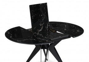 Стол стеклянный Рикла 110(150)х110х76 черный мрамор / черный в Тавде - tavda.ok-mebel.com | фото 4