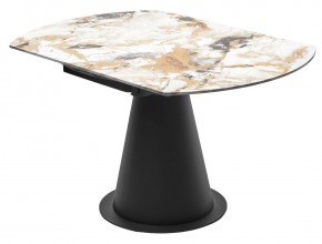 Стол TERAMO 135 GLOSS GRAND JADE SOLID CERAMIC, керамика, поворотн.механизм / Черный каркас, ®DISAUR в Тавде - tavda.ok-mebel.com | фото 11