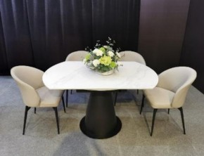 Стол TERAMO 135 GLOSS GRAND JADE SOLID CERAMIC, керамика, поворотн.механизм / Черный каркас, ®DISAUR в Тавде - tavda.ok-mebel.com | фото 3