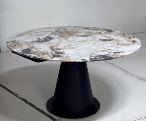 Стол TERAMO 135 GLOSS GRAND JADE SOLID CERAMIC, керамика, поворотн.механизм / Черный каркас, ®DISAUR в Тавде - tavda.ok-mebel.com | фото 5