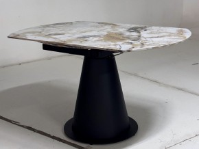 Стол TERAMO 135 GLOSS GRAND JADE SOLID CERAMIC, керамика, поворотн.механизм / Черный каркас, ®DISAUR в Тавде - tavda.ok-mebel.com | фото 9