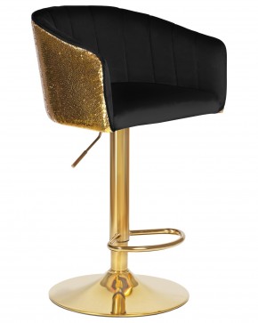 Стул барный DOBRIN DARCY GOLD SHINY, черный велюр с золотыми пайетками в Тавде - tavda.ok-mebel.com | фото 2