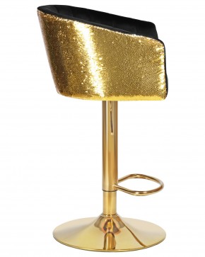 Стул барный DOBRIN DARCY GOLD SHINY, черный велюр с золотыми пайетками в Тавде - tavda.ok-mebel.com | фото 3