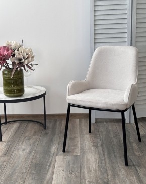 Стул BRIO CATO-01 Белый, фактурная ткань / черный каркас, ®DISAUR в Тавде - tavda.ok-mebel.com | фото 3
