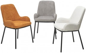 Стул BRIO CATO-01 Белый, фактурная ткань / черный каркас, ®DISAUR в Тавде - tavda.ok-mebel.com | фото 4