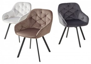 Стул GALE 360 град. поворот. BLUVEL-03 LIGHT GREY, велюр/ черный каркас, М-City в Тавде - tavda.ok-mebel.com | фото 2