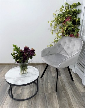 Стул GALE 360 град. поворот. BLUVEL-03 LIGHT GREY, велюр/ черный каркас, М-City в Тавде - tavda.ok-mebel.com | фото 6