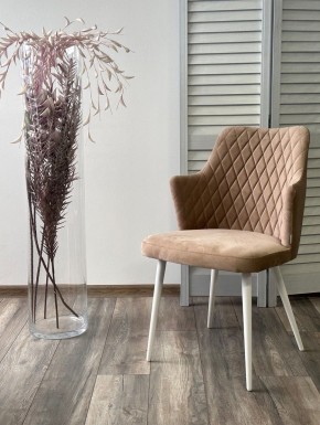 Стул HERMAN 360 град. БЕЖЕВЫЙ #5, велюр / белый каркас М-City в Тавде - tavda.ok-mebel.com | фото 2