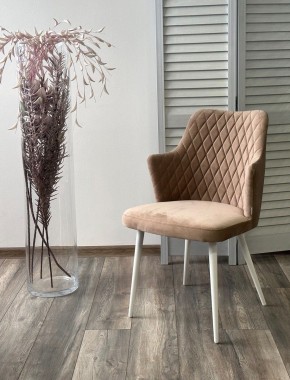 Стул HERMAN 360 град. БЕЖЕВЫЙ #5, велюр / белый каркас М-City в Тавде - tavda.ok-mebel.com | фото 4
