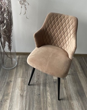 Стул HERMAN 360 град. БЕЖЕВЫЙ #5, велюр / черный каркас М-City в Тавде - tavda.ok-mebel.com | фото 2