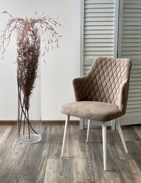 Стул HERMAN 360 град. ЛАТТЕ #25, велюр / белый каркас М-City в Тавде - tavda.ok-mebel.com | фото 2