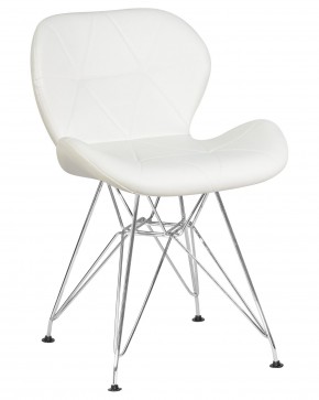 Стул обеденный DOBRIN BUTTERFLY CHROME, ножки хром, цвет белый в Тавде - tavda.ok-mebel.com | фото
