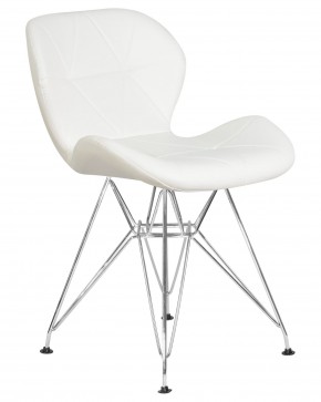 Стул обеденный DOBRIN BUTTERFLY CHROME, ножки хром, цвет белый в Тавде - tavda.ok-mebel.com | фото 2