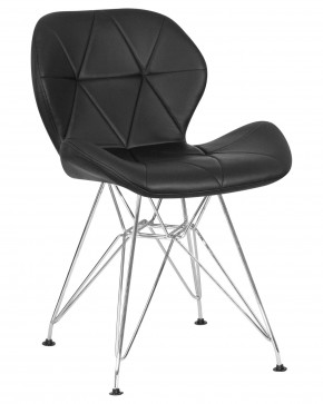 Стул обеденный DOBRIN BUTTERFLY CHROME, ножки хром, цвет чёрный в Тавде - tavda.ok-mebel.com | фото